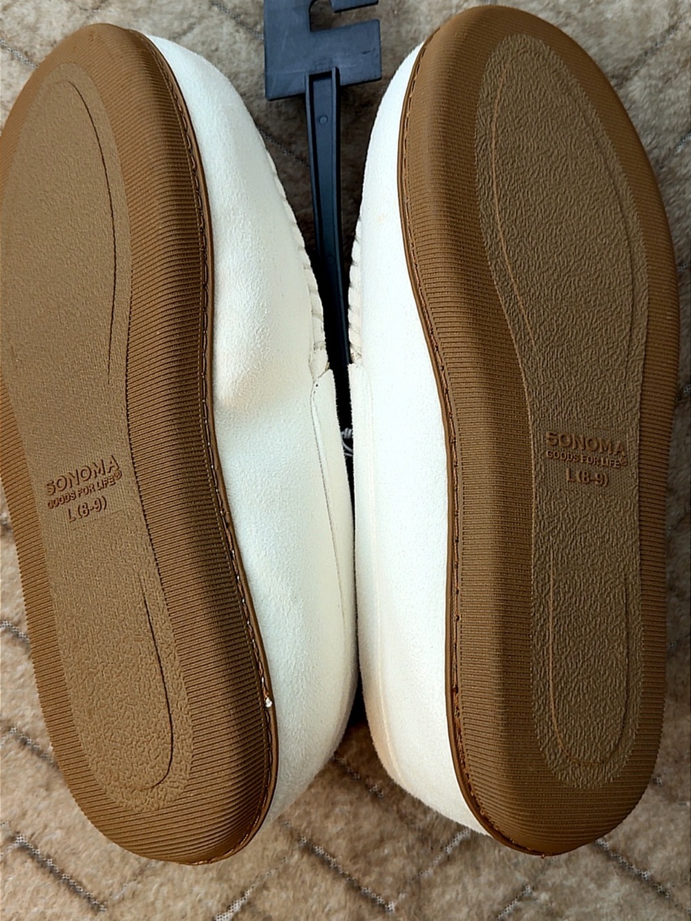 Sonoma Cream Faux-Shearling Moccasin Slippers with Brown bows - Picture 6 of 9